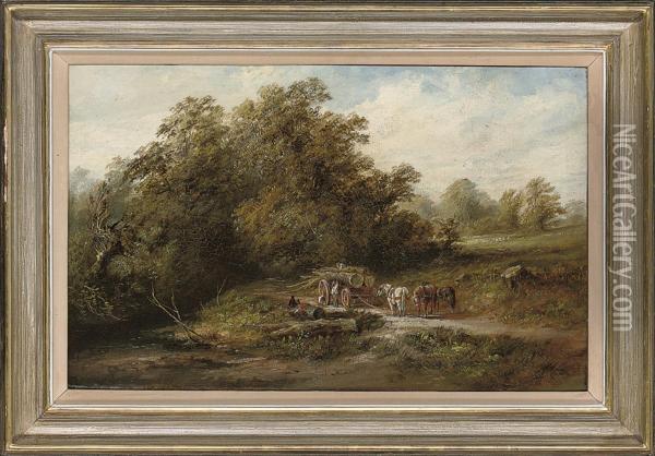 The Loggers, Dorpington, Shropshire Oil Painting - Edward Partridge