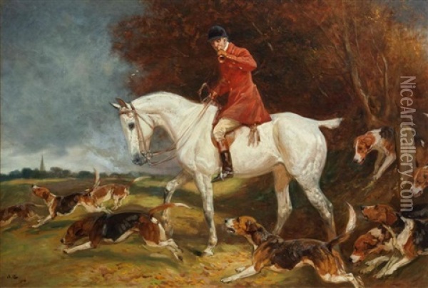 The Hunt Oil Painting - John Charlton