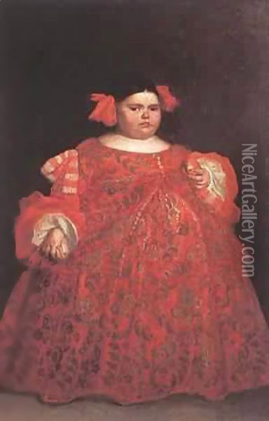 Eugenia Martinez Valleji, called La Monstrua Oil Painting - Juan Carreno De Miranda