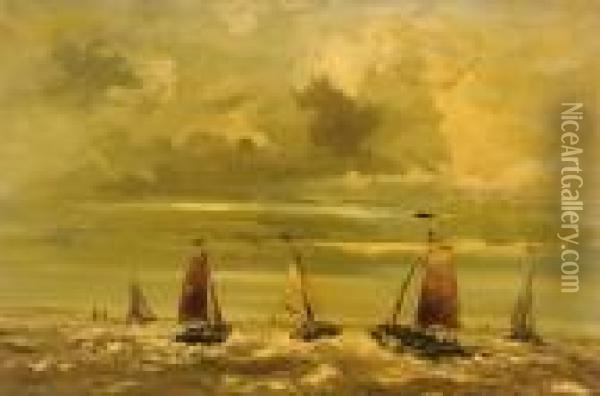 Barche In Navigazione Oil Painting - Hendrik Willem Mesdag