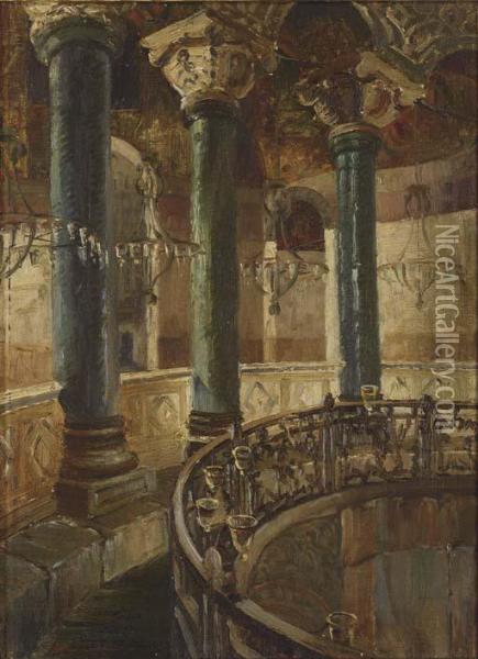 Interieur De Mosquee Oil Painting - Sevket Dag