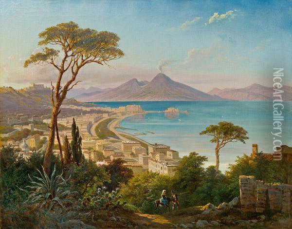 Blick Auf Die Bucht Von Neapel Oil Painting - Franz Reinhold