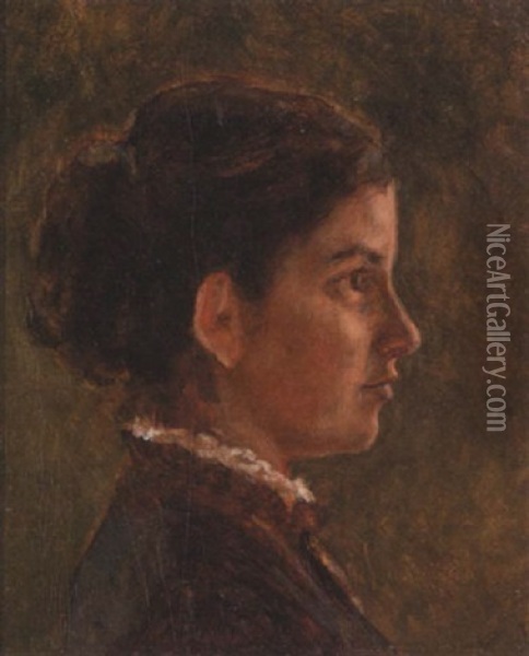 Damenportrat Oil Painting - Nikolaus Gysis