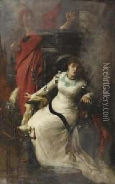 Faust Et Marguerite Oil Painting - Georges Moreau de Tours