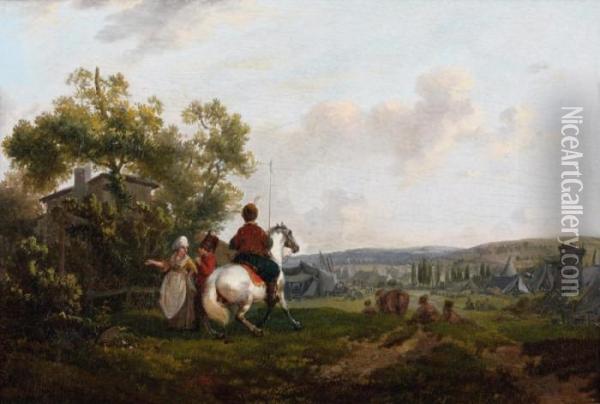 Campement Des Cosaques De La Garde De L'empereur Alexandre 1er De Russie Oil Painting - Joseph Swebach-Desfontaines