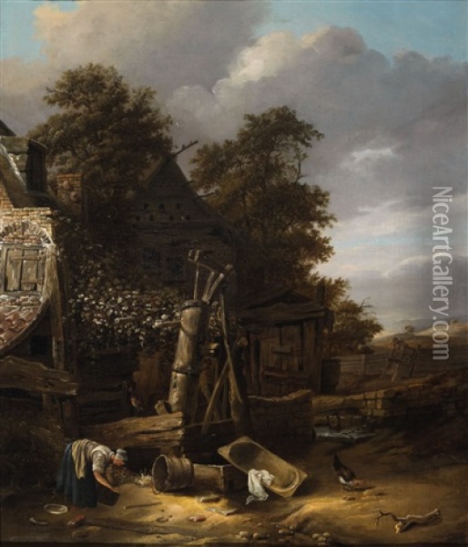 Landscape With A Cottage Oil Painting - Cornelis Gerritsz Decker