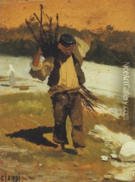 Portatore Di Legna Oil Painting - Guglielmo Ciardi