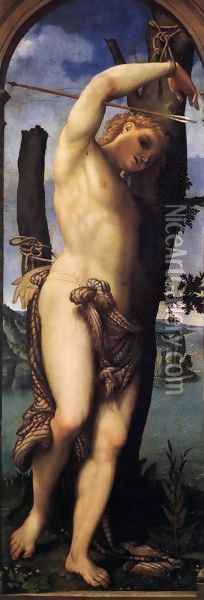 St Sebastian Oil Painting - Lorenzo Lotto