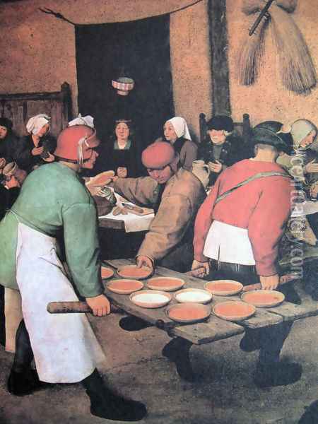 Peasant wedding (detail 1) Oil Painting - Pieter the Elder Bruegel