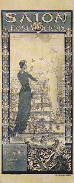 Poster of the first Rose+Croix Salon Oil Painting - Carlos Schwabe