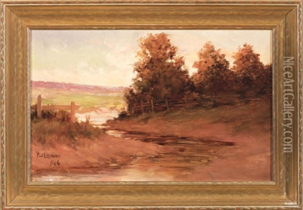 Landscape At Dusk Oil Painting - Paul Harney Jr.