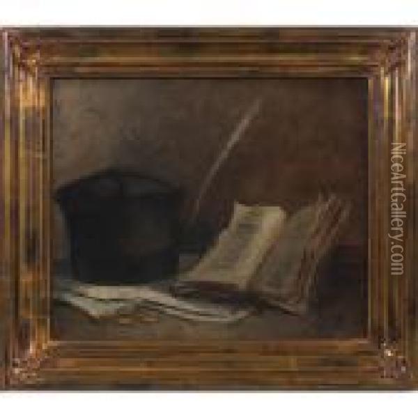 Nature Morte (symboles De La Justice) Oil Painting - Honore Daumier