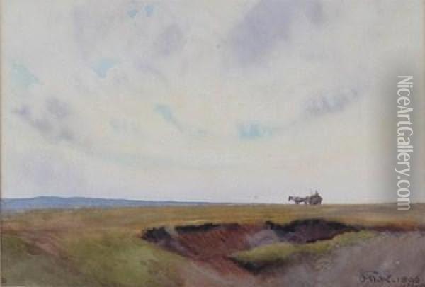 Wiltshire Landscape Oil Painting - Hugh L. Norris