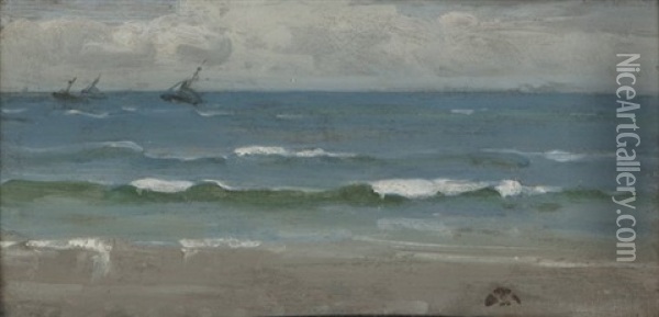 Offshore, Dieppe Oil Painting - James Abbott McNeill Whistler
