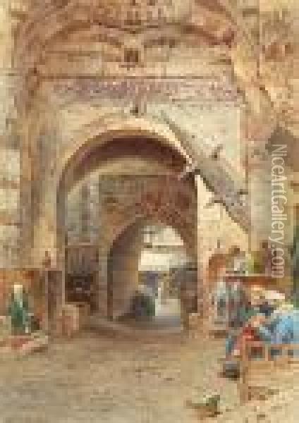 A Street In The Souk Oil Painting - Harry Sutton Palmer