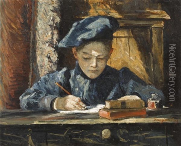 Le Jeune Etudiant Oil Painting - Franz Courtens