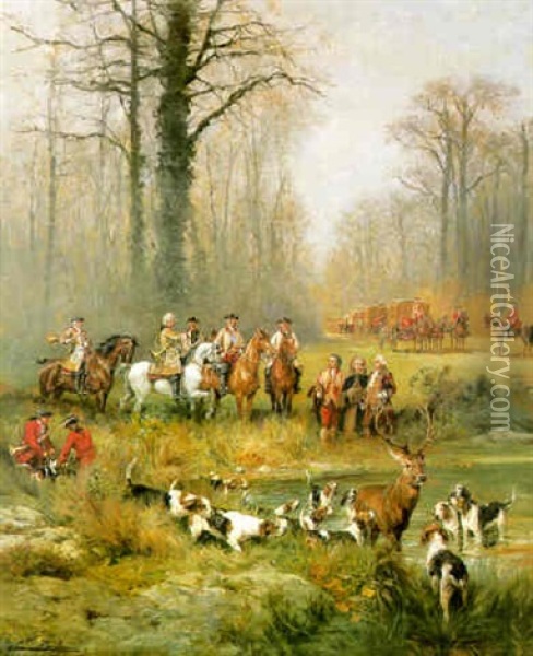 A Royal Hunt Oil Painting - Olivier de Penne