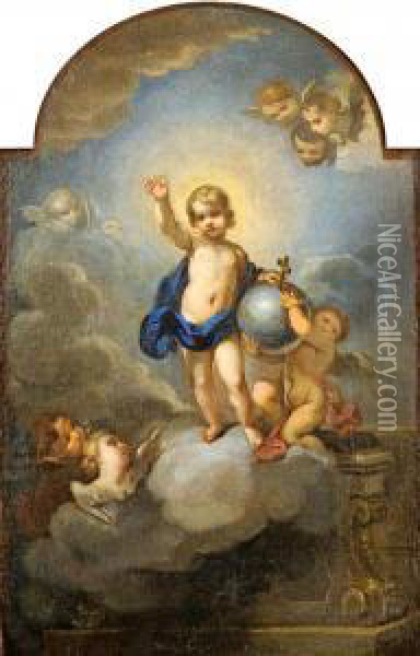 Christuskind Als Salvator Mundi Oil Painting - Joseph Mages