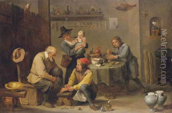 A doctor's surgery Oil Painting - David III Teniers