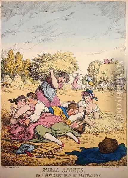Rural Sports or A Pleasant way of making Hay, 1814 Oil Painting - Thomas Rowlandson