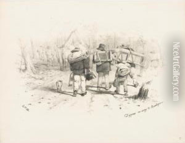 Sketches Of The Victoria Gold Diggings And Diggers As Theyare Oil Painting - Samuel Thomas Gill