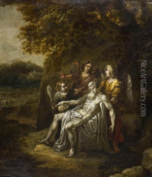 San Gerolamo Con Tre Angeli Oil Painting - Rembrandt Van Rijn