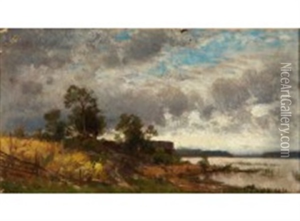 Cloudy Day Oil Painting - Magnus Hjalmar Munsterhjelm