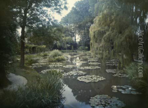 Etang Des <nympheas> A Giverny, Avant 1921 Oil Painting - Etienne Clementel