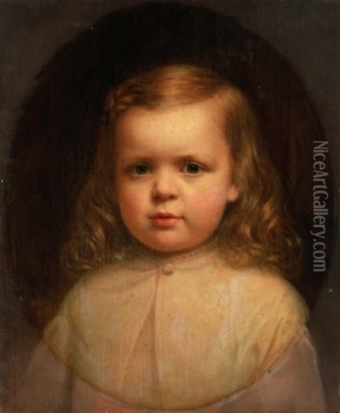 Portrait Of A Young Child Oil Painting - William Ruthven Wheeler