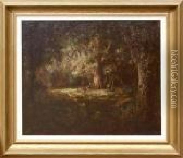 Wooded Landscape Oil Painting - William Keith
