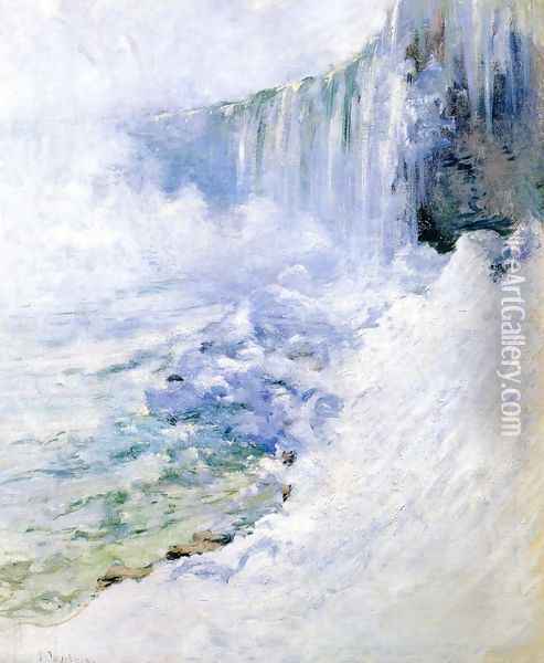 Niagara In Winter Oil Painting - John Henry Twachtman