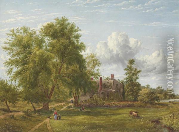 The Old Cromwell, Harlem Creek Oil Painting - William Rickarby Miller