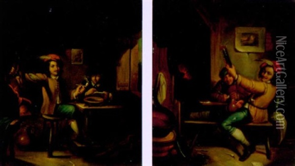 Rauchender Mann In Stube Oil Painting - Christian Wilhelm Ernst Dietrich