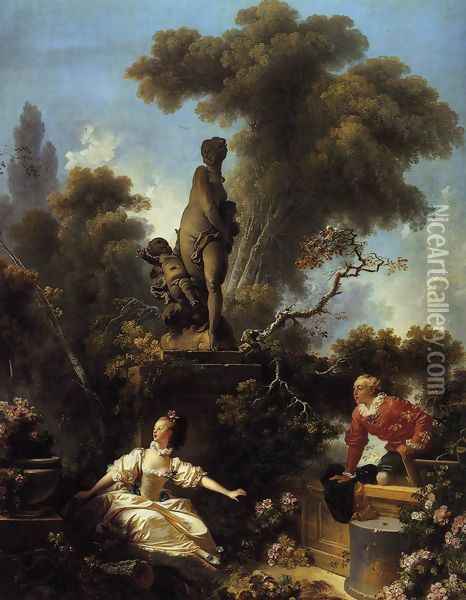 The Progress of Love: The Meeting 1773 Oil Painting - Jean-Honore Fragonard