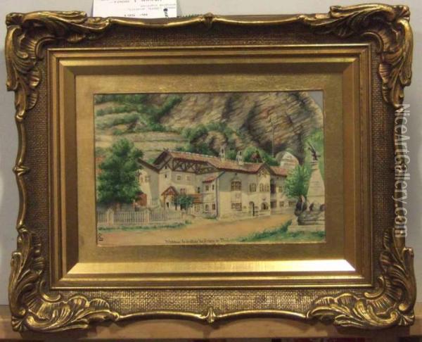Vardshuset I Brixen, Tyrolen Oil Painting - Ludwig Knaus