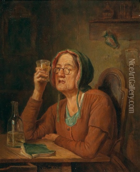 Wine Tasting Oil Painting - Eduard Ritter