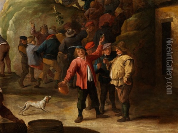 Das Fest Des Bacchus Oil Painting - Lambert de Hondt