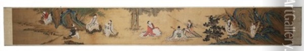 Bamboo Forest Painting, Attributed To Qian Xuan Oil Painting -  Qian Xuan