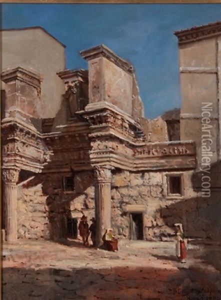 Figures Amongst Ruins Oil Painting - W. Livingston Anderson