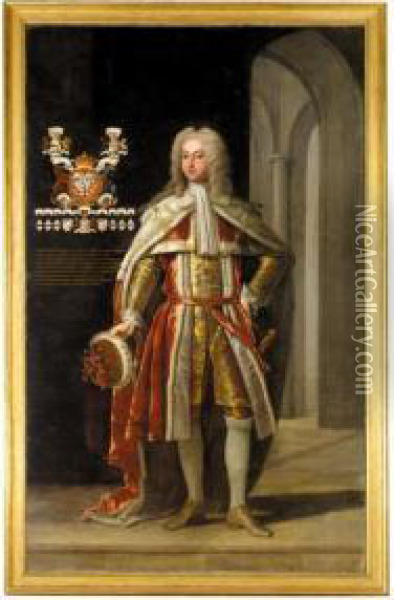 Portrait Of Thomas Fermor, 1st Earl Of Pomfret (1698-1753) Oil Painting - Enoch Seeman