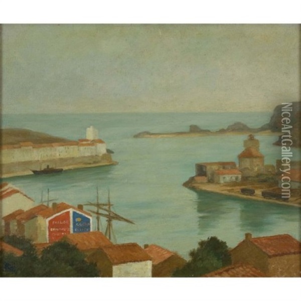 Overlooking Port Vendres Oil Painting - Rupert Bunny
