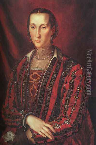 Portrait of Eleanora di Toledo 1560 Oil Painting - Agnolo Bronzino