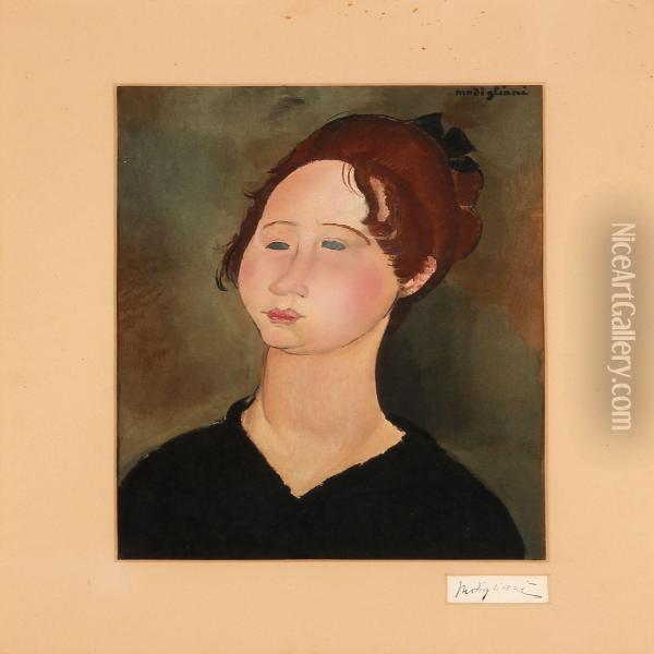 La Bourguignonne Oil Painting - Amedeo Modigliani
