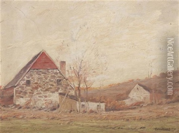 New England Oil Painting - George Matthew Bruestle