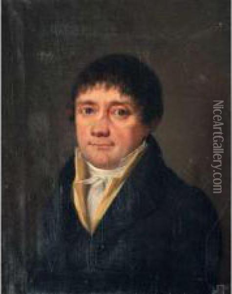 Portrait D Homme. Oil Painting - Henri Nicolas Van Gorp