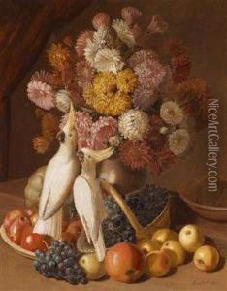 Still Life With Flowers Oil Painting - Leopold Stoll