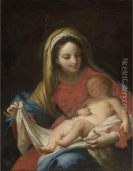 Madonna And Child Oil Painting - Pietro Antonio De Pietri