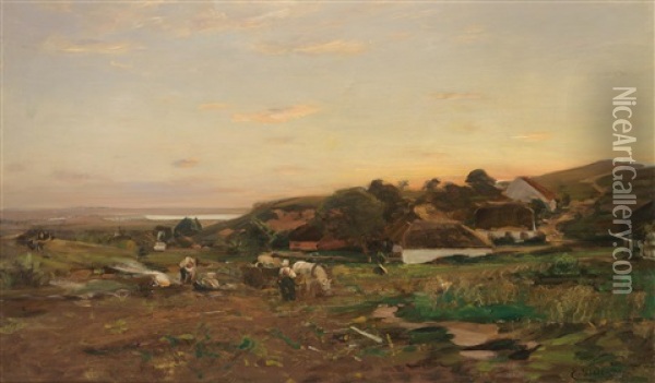Scene Of Rugen Oil Painting - Eugen Gustav Duecker