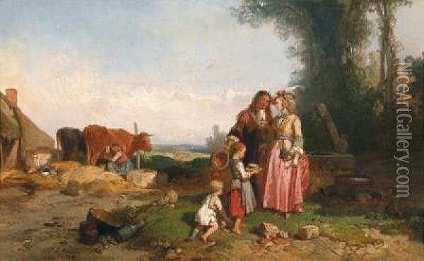 Auf Dem Lande Oil Painting - Ludwig Knaus