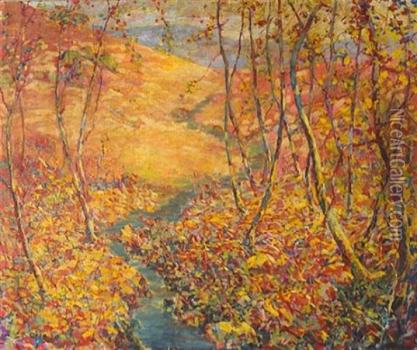 Hills In Autumn Oil Painting - Selden Connor Gile